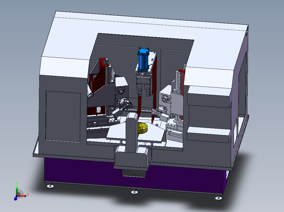 数控机床、数控精密研磨机床3D模型 Solidworks设计