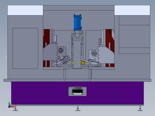 数控机床、数控精密研磨机床3D模型 Solidworks设计前视缩略图