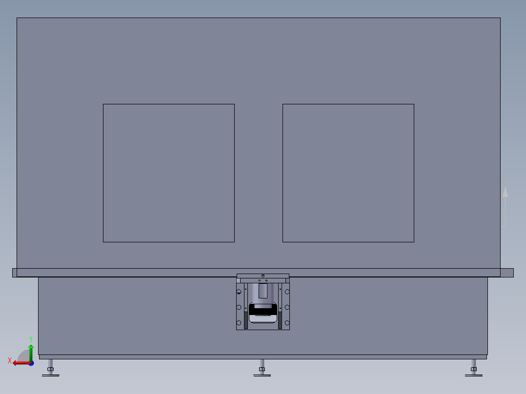 数控机床、数控精密研磨机床3D模型 Solidworks设计后视图