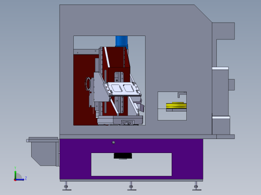 数控机床、数控精密研磨机床3D模型 Solidworks设计左视缩略图