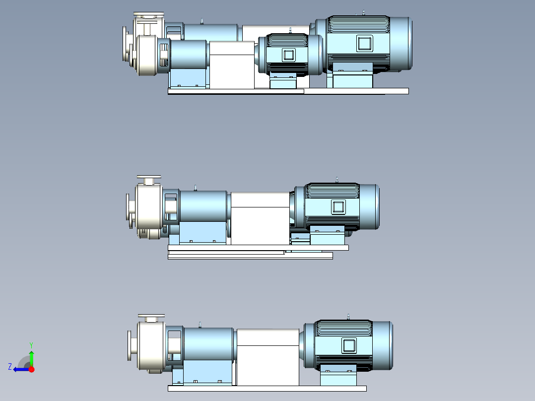单级均质乳化泵右视图