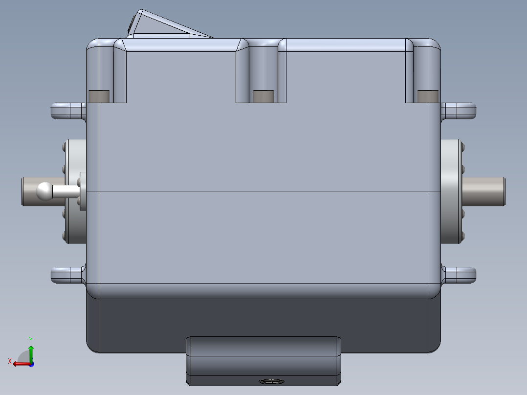两相加速机 3D模型SolidWorks三维设计图后视图