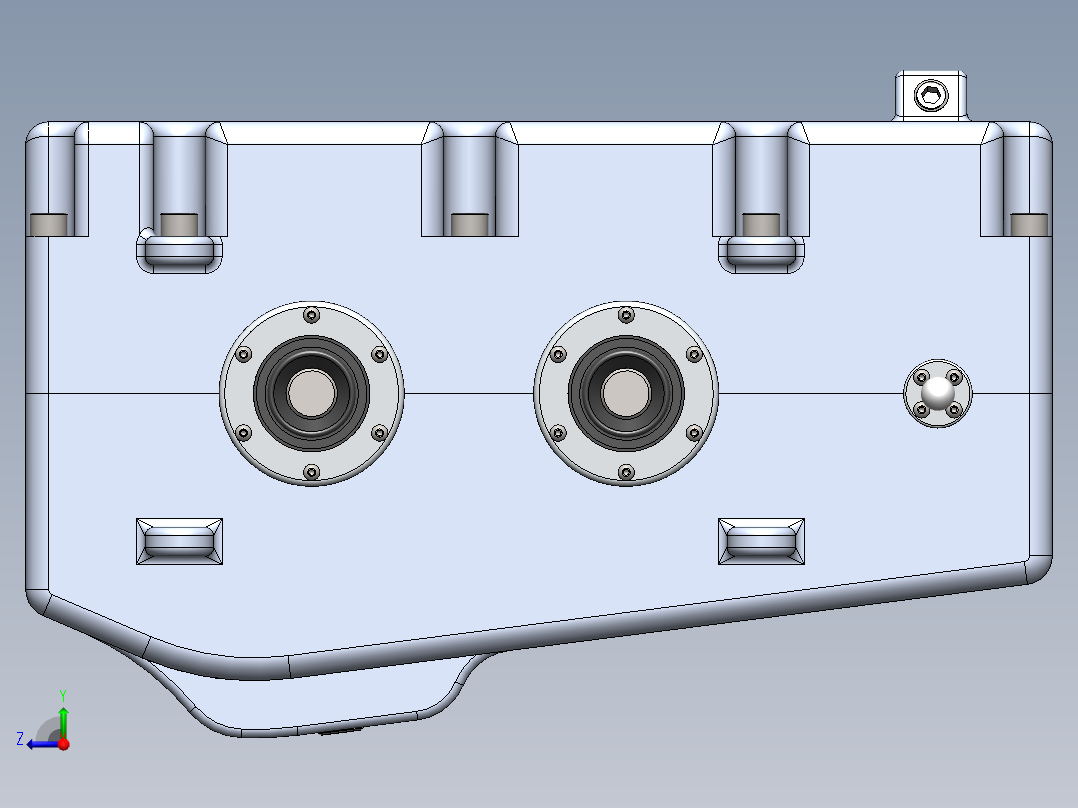 两相加速机 3D模型SolidWorks三维设计图右视图
