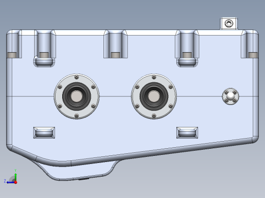 两相加速机 3D模型SolidWorks三维设计图右视缩略图
