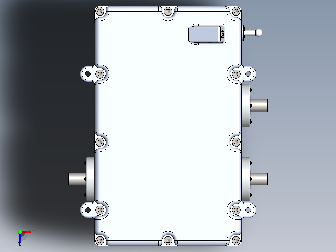 两相加速机 3D模型SolidWorks三维设计图俯视图