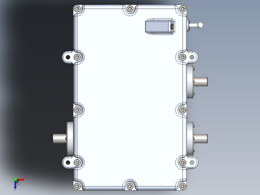 两相加速机 3D模型SolidWorks三维设计图俯视缩略图
