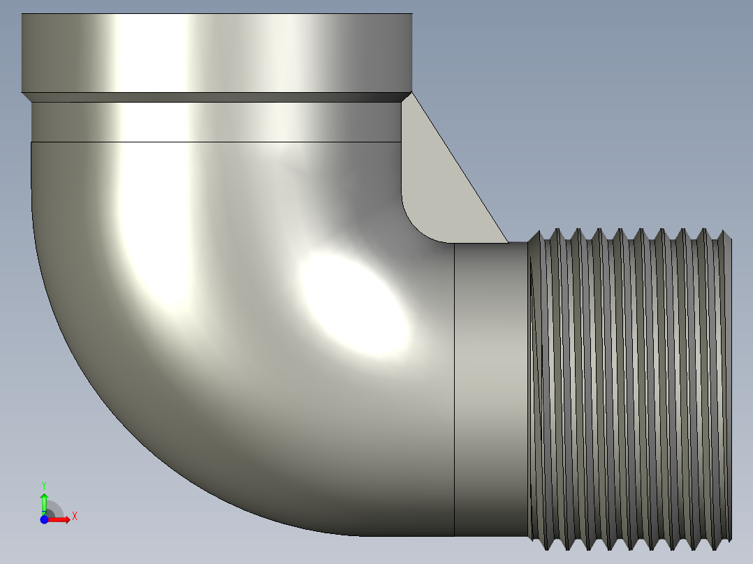 螺纹管弯头-等径内外丝 DN25前视图