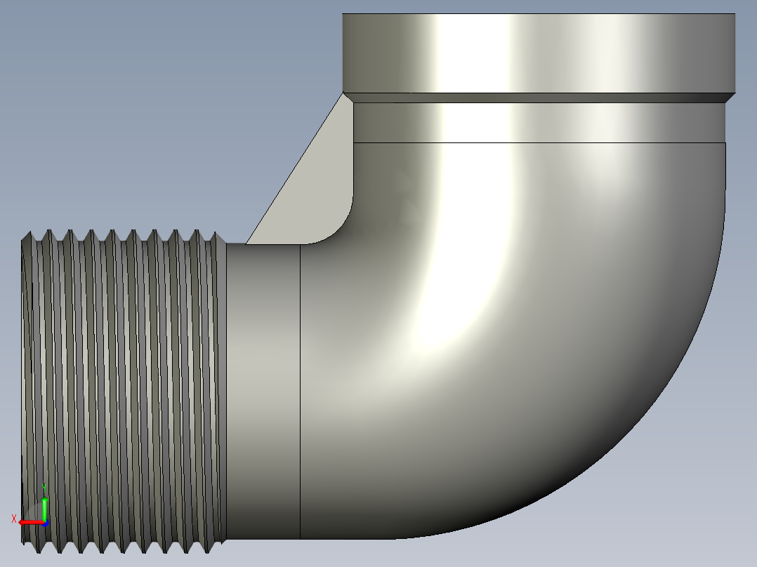 螺纹管弯头-等径内外丝 DN25后视图