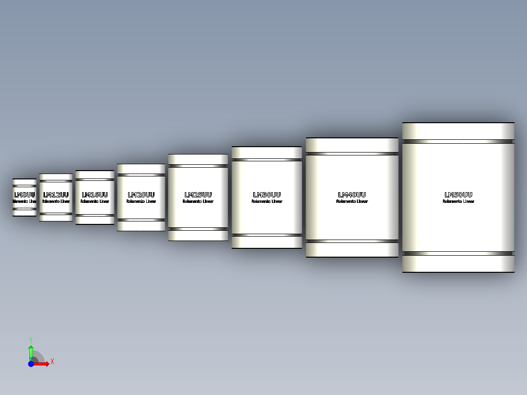 直线轴承，线性轴承-各种尺寸前视图