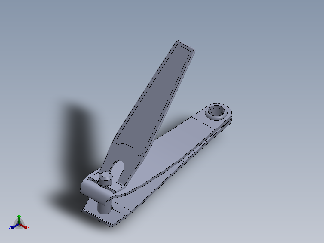 简易指甲刀  sw22正等轴测图
