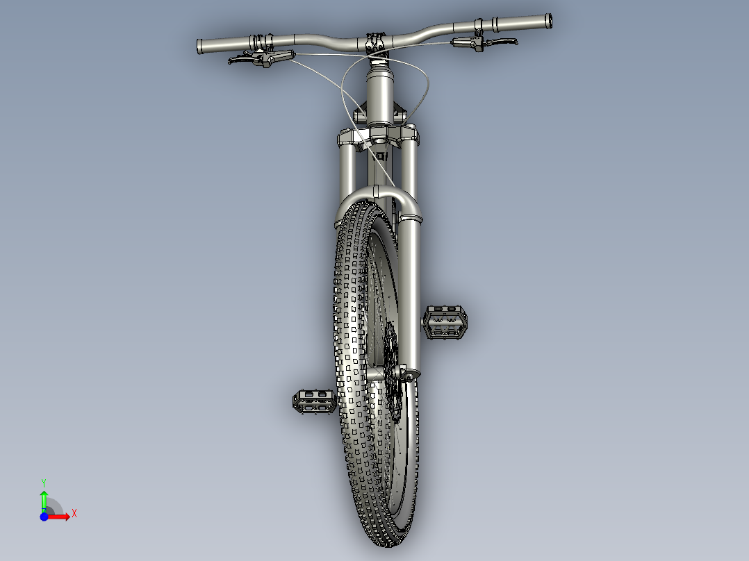 土坡自行车双肩气压减震铝合金油刹学生速降越野车前视图