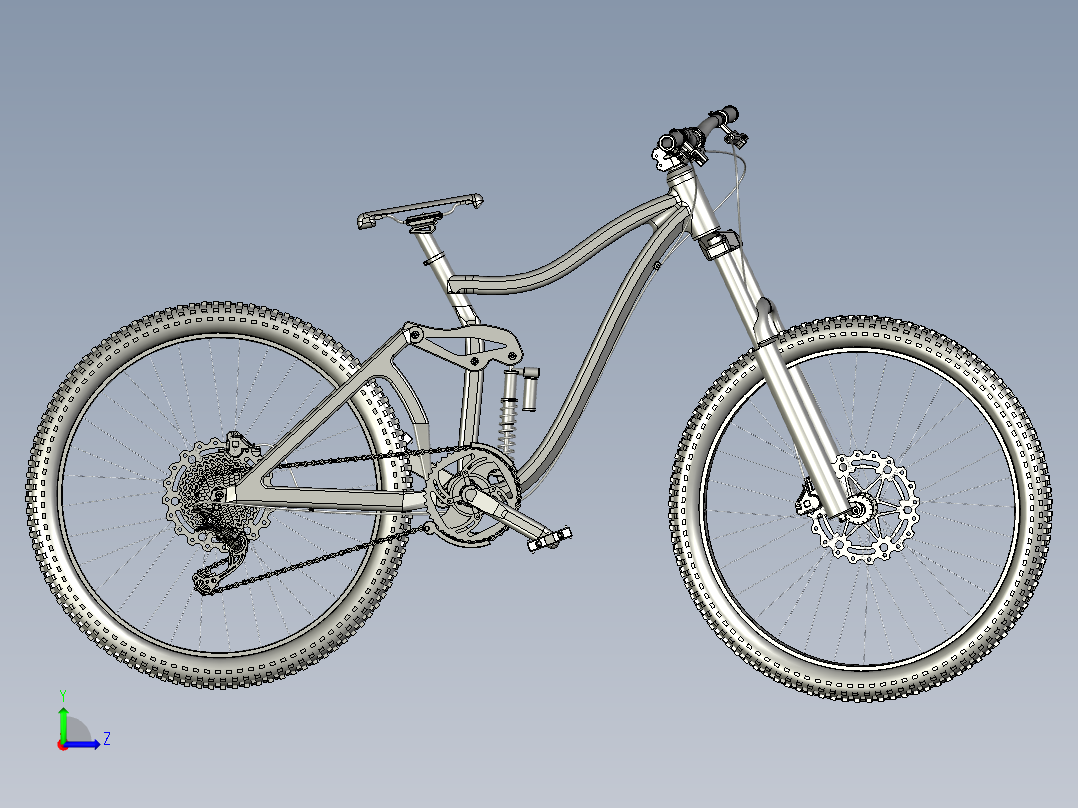土坡自行车双肩气压减震铝合金油刹学生速降越野车左视图