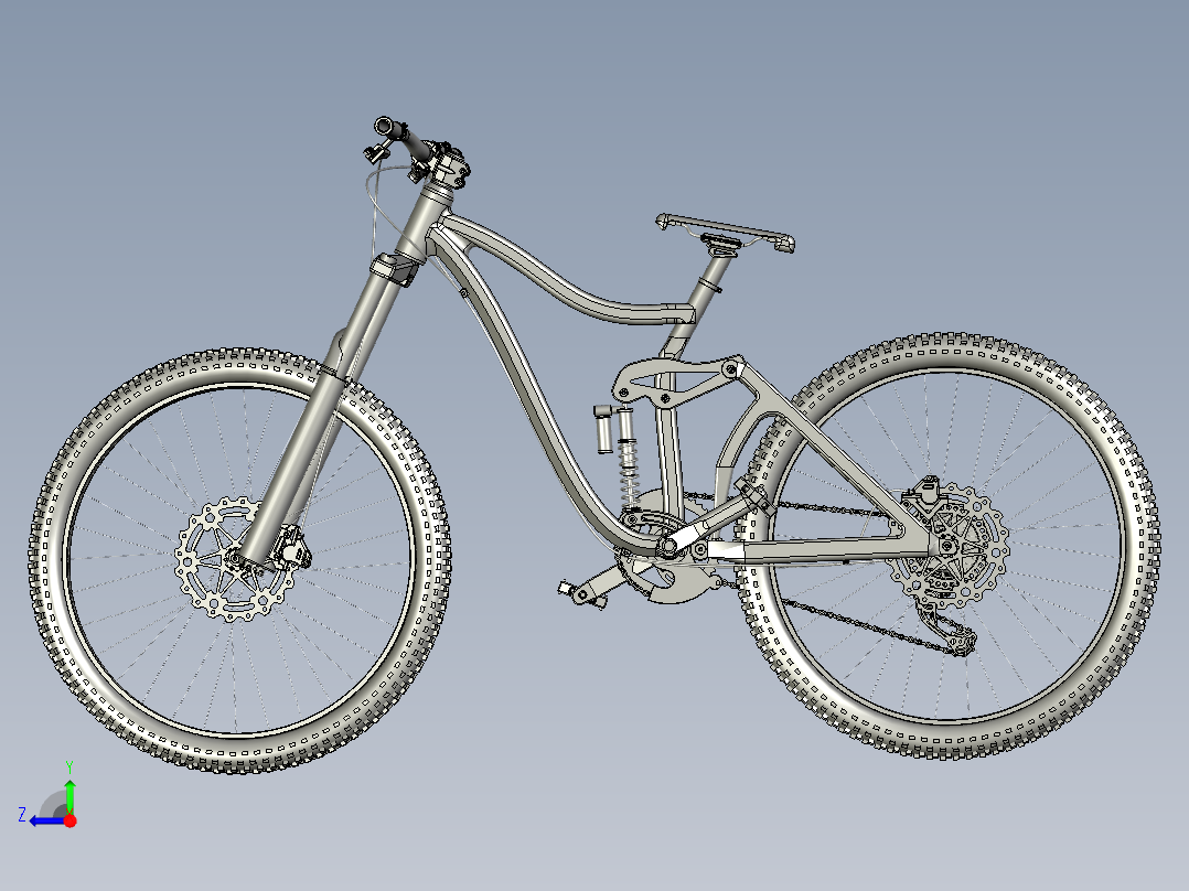 土坡自行车双肩气压减震铝合金油刹学生速降越野车右视图