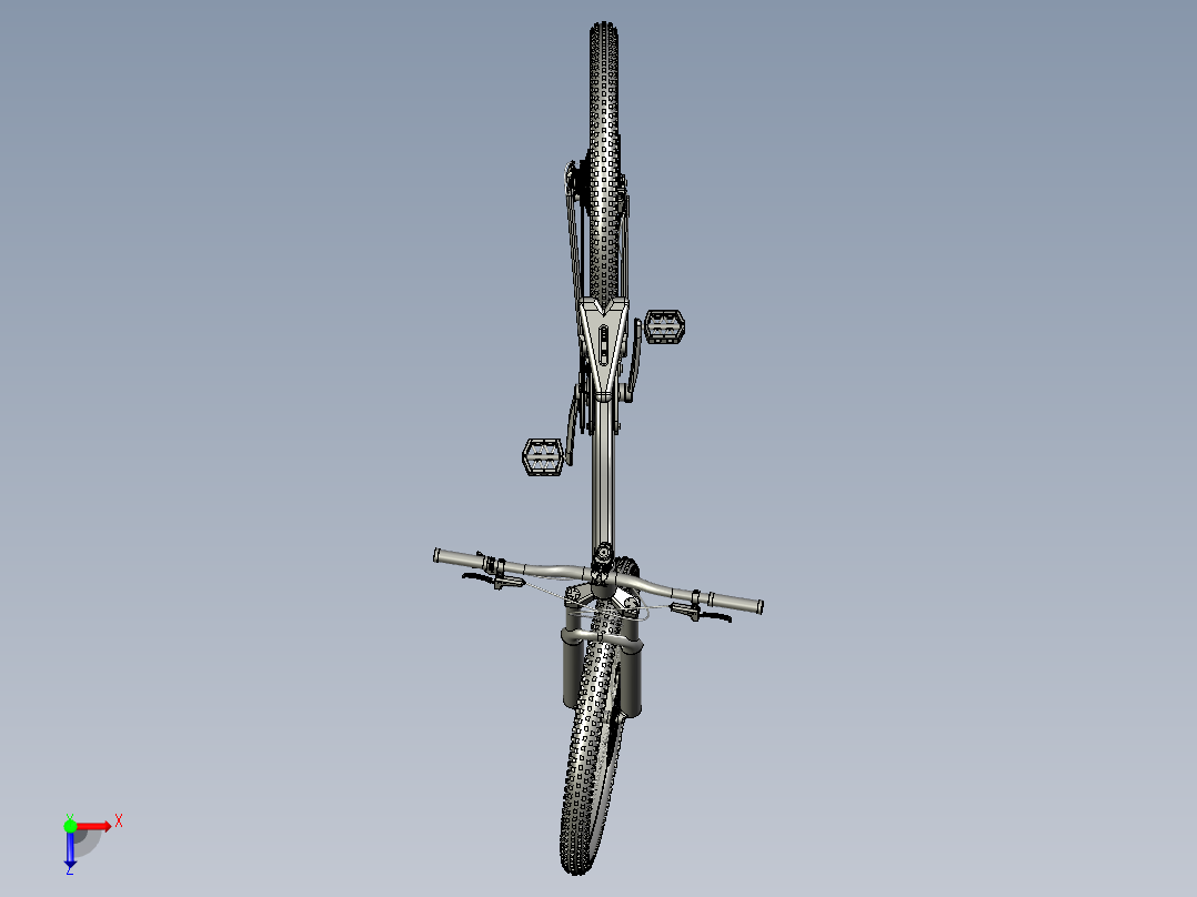 土坡自行车双肩气压减震铝合金油刹学生速降越野车俯视图