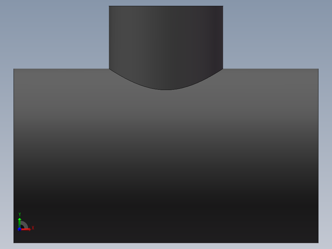 异径三通(Reducer Tee)前视图