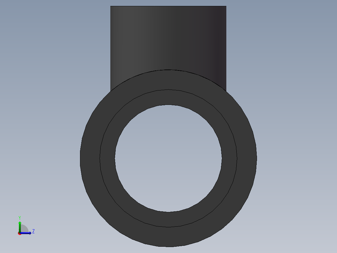 异径三通(Reducer Tee)左视图