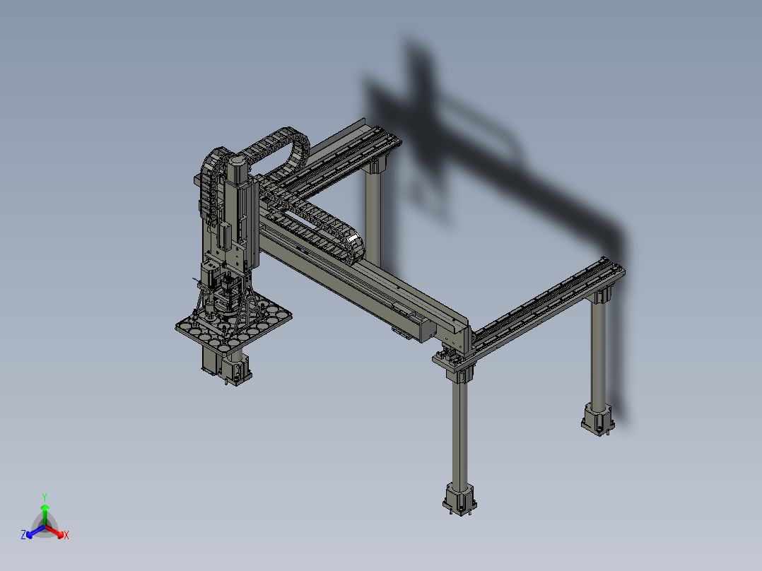 龙门机构正等轴测图