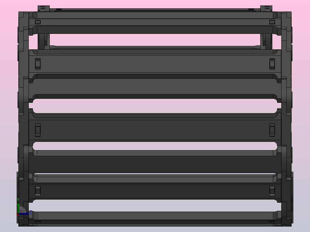 内高35弯曲半径100两侧打开型DA桥式拖链DMD35BDA-35-300-100R-30左视图