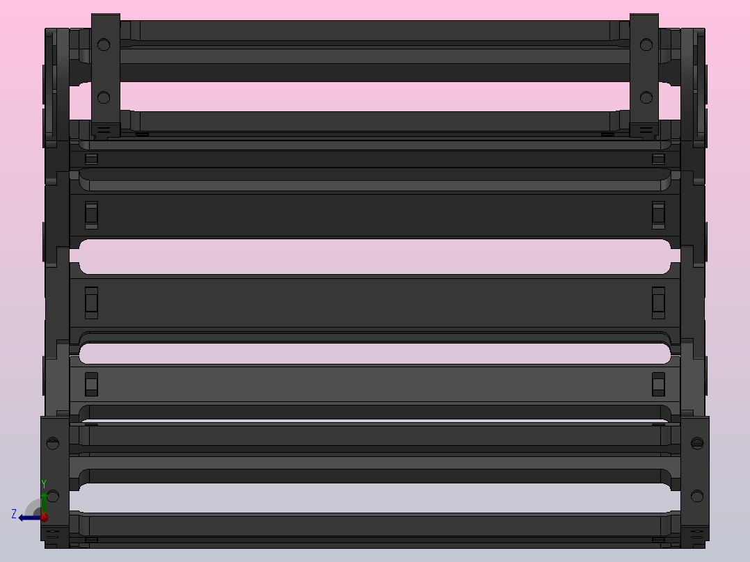 内高35弯曲半径100两侧打开型DA桥式拖链DMD35BDA-35-300-100R-30右视图