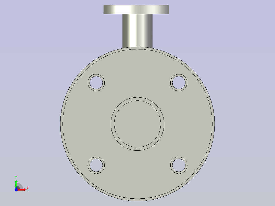 法兰蝶阀DN50阀体前视图