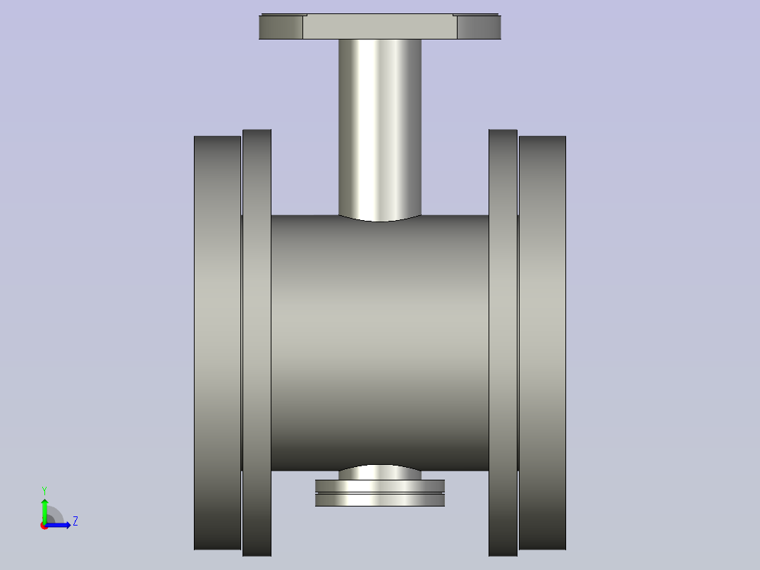 法兰蝶阀DN50阀体左视图