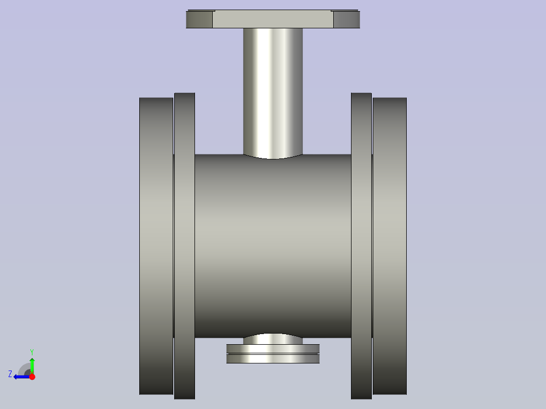 法兰蝶阀DN50阀体右视图