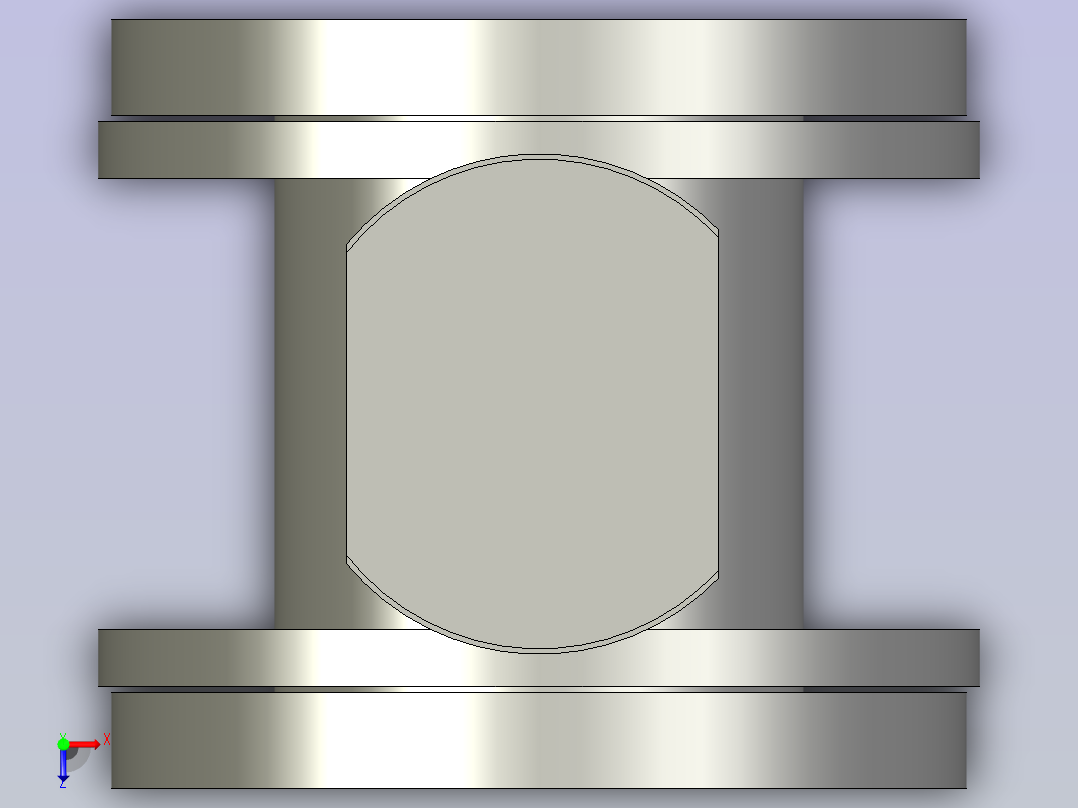 法兰蝶阀DN50阀体俯视图