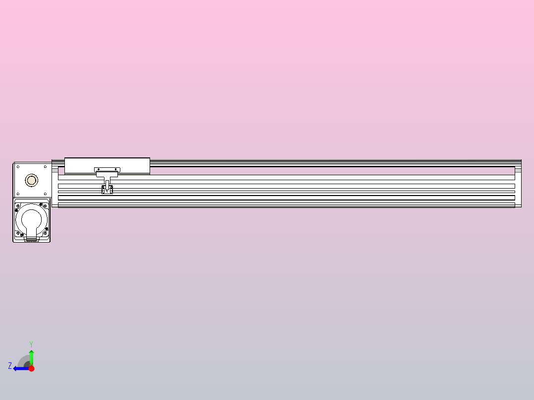 皮带直线轴半封闭可选导轨TPA-HNB-202D-140-L750-LP-Y-P75-N3右视图