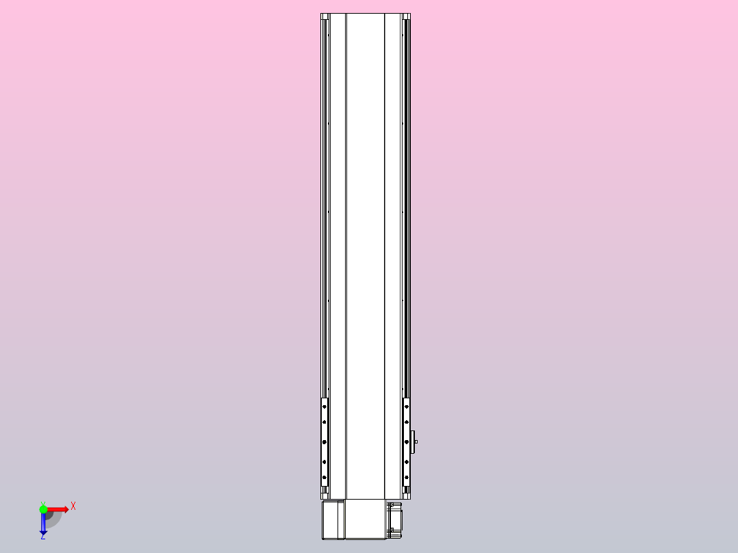 皮带直线轴半封闭可选导轨TPA-HNB-202D-140-L750-LP-Y-P75-N3俯视图