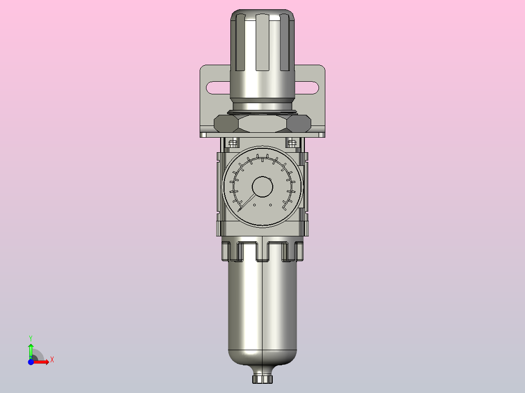 气源处理元件HAW1000-5000过滤器带调压阀[HAW2000-02(D)]前视图