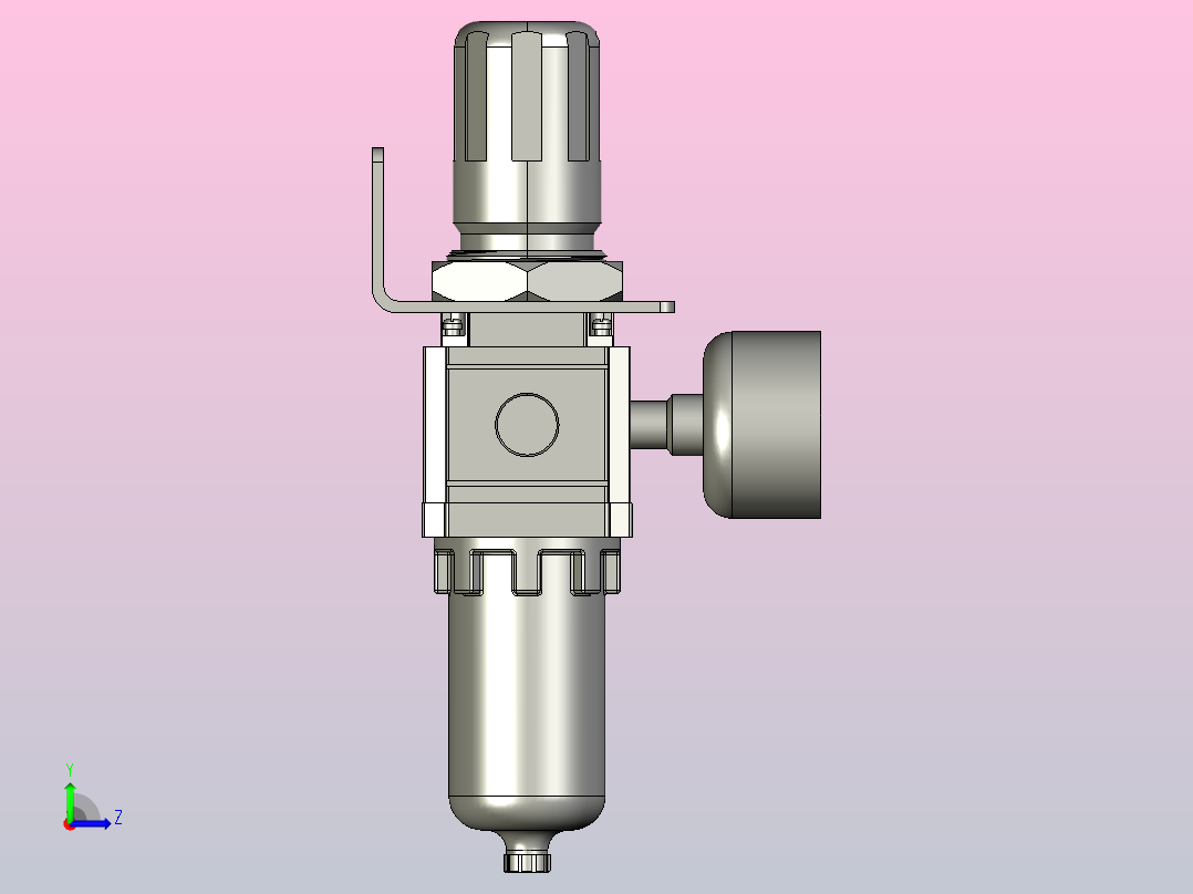 气源处理元件HAW1000-5000过滤器带调压阀[HAW2000-02(D)]左视图
