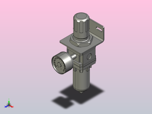 气源处理元件HAW1000-5000过滤器带调压阀[HAW2000-02(D)]正等轴测缩略图