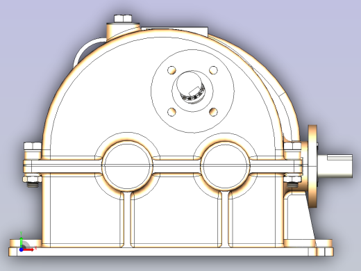 多级齿轮减速箱3D模型前视缩略图