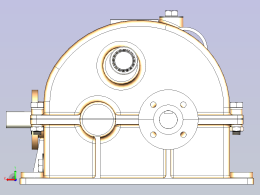 多级齿轮减速箱3D模型后视缩略图