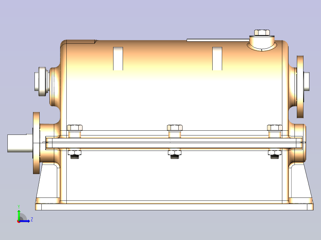 多级齿轮减速箱3D模型左视图