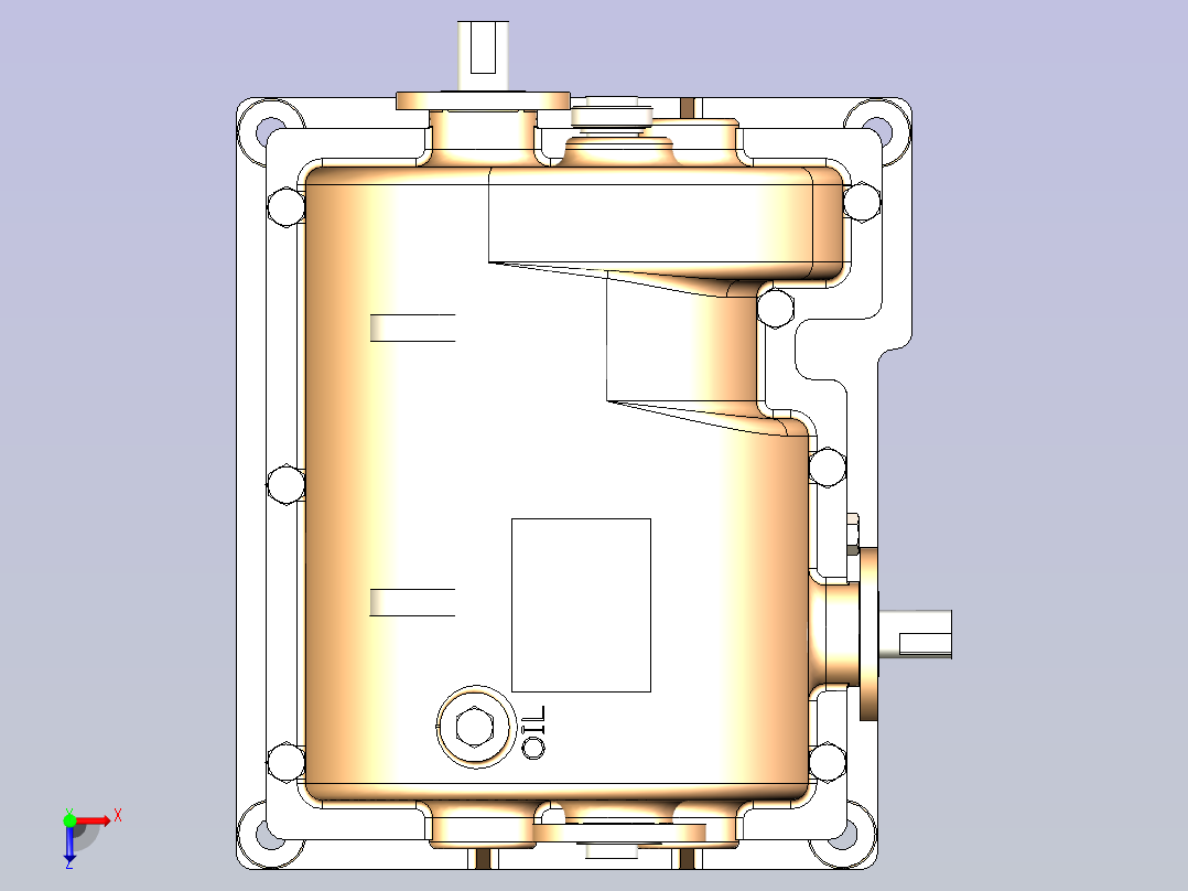 多级齿轮减速箱3D模型俯视图