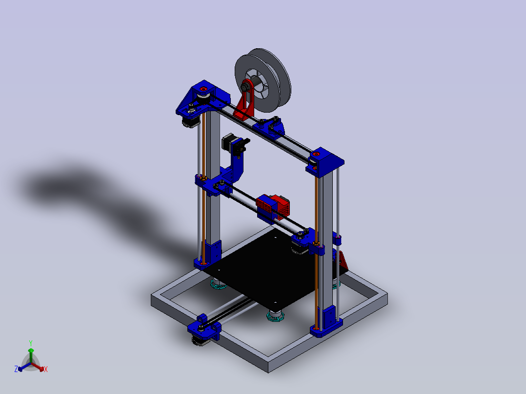 3D打印300x300x400正等轴测图