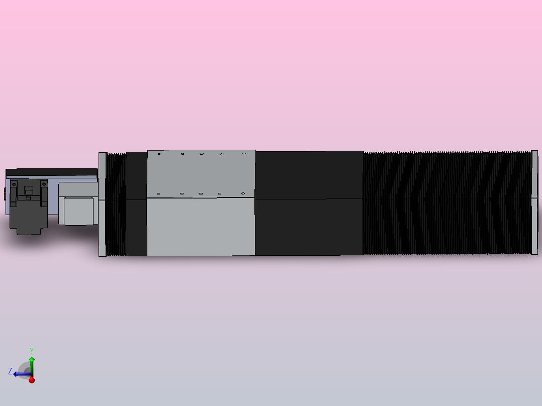 直线模组DMBF220-RBCR（电机右后折）[DMBF220-L45S500-DT750-A2U-RBCR]主视图