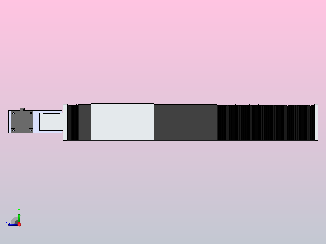 直线模组DMBF220-RBCR（电机右后折）[DMBF220-L45S500-DT750-A2U-RBCR]右视图
