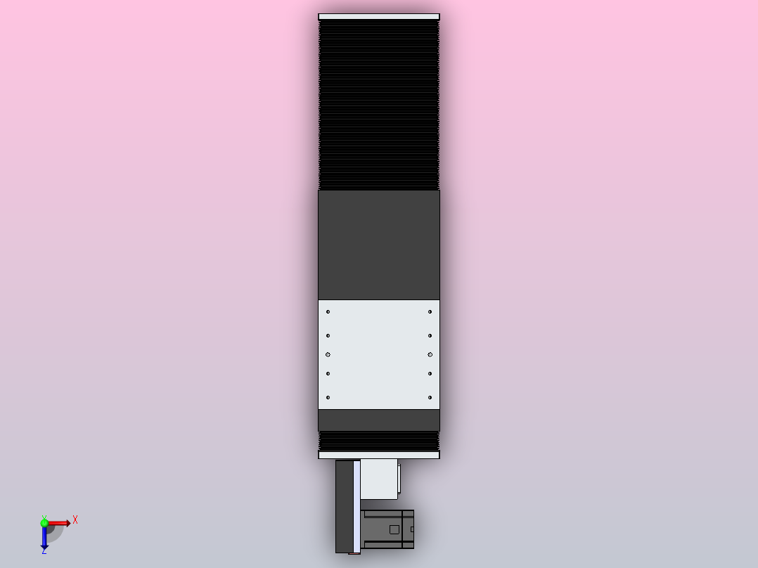 直线模组DMBF220-RBCR（电机右后折）[DMBF220-L45S500-DT750-A2U-RBCR]俯视图