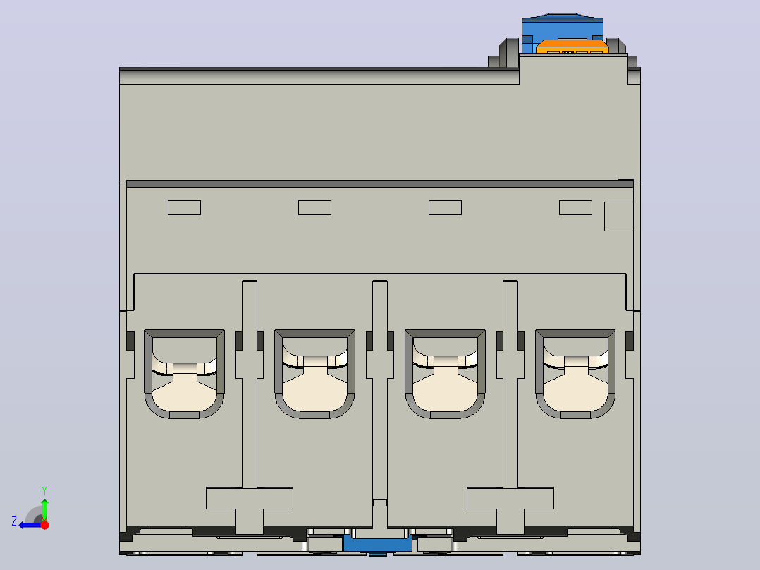 NL1-100 4P剩余电流动作断路器三维模型202307右视图
