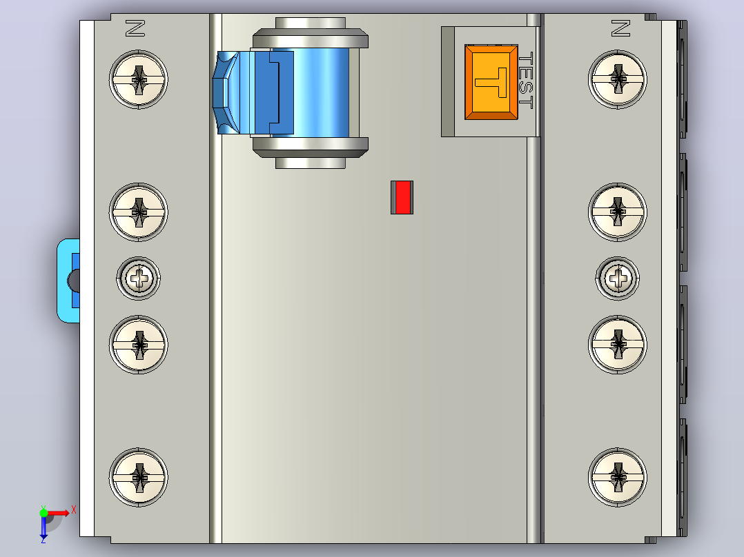 NL1-100 4P剩余电流动作断路器三维模型202307俯视图