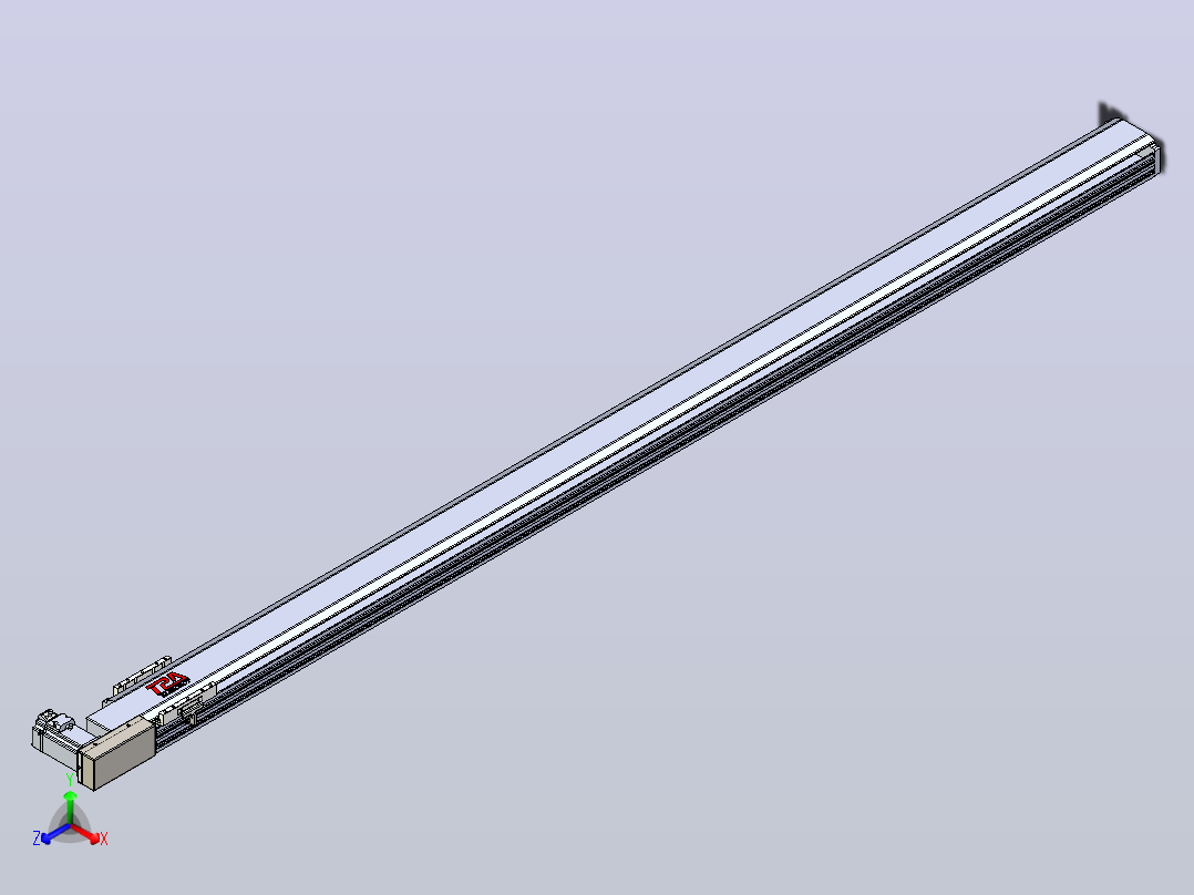 皮带直线轴半封闭可选导轨TPA-HNB-120D-110-L2200-MR-Y-P40-N3主视图