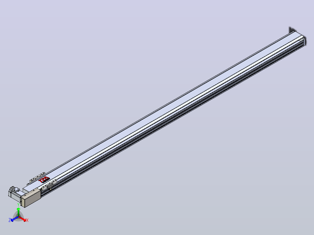 皮带直线轴半封闭可选导轨TPA-HNB-120D-110-L2200-MR-Y-P40-N3正等轴测图