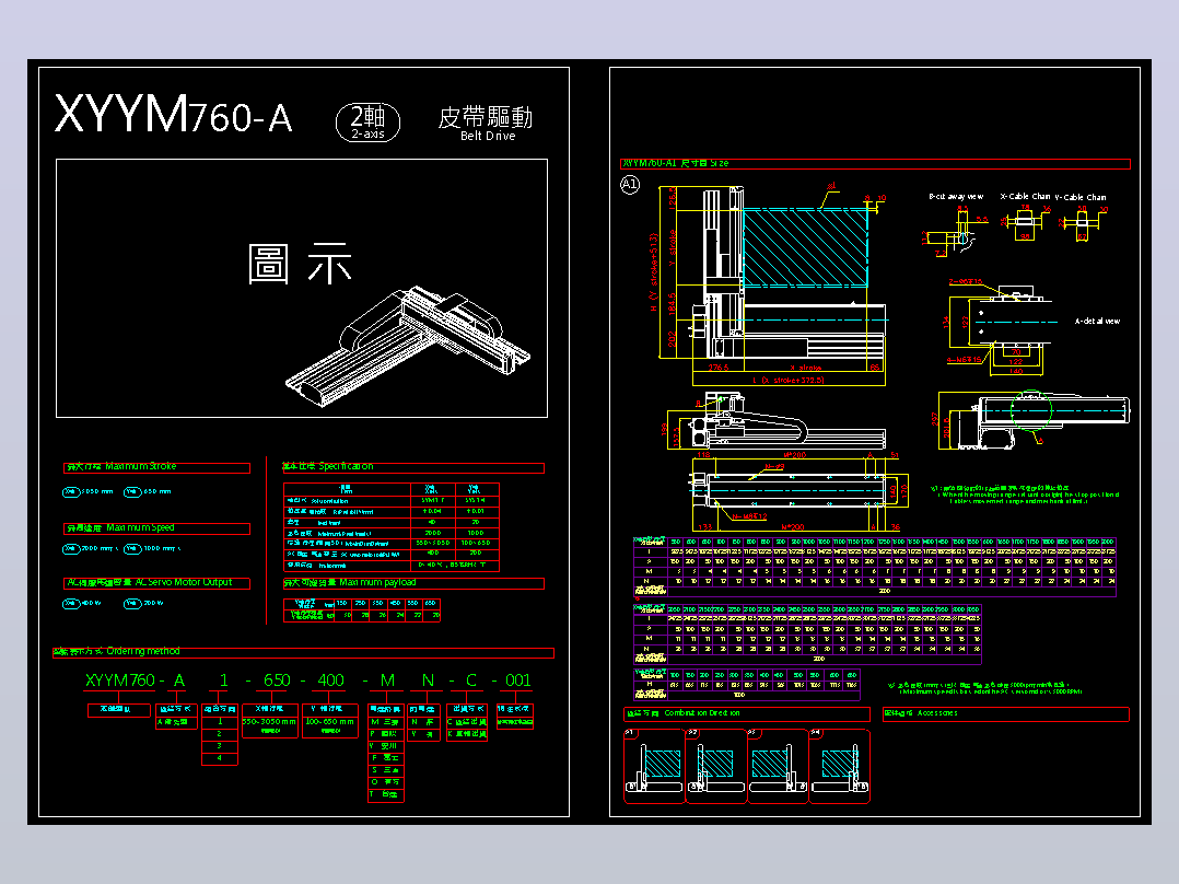 2D目錄-XYYM760-A滚珠花健、支撑座、滚珠丝杠、交叉导轨、直线模组