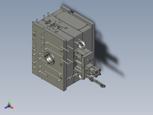油缸抽芯，4面滑块