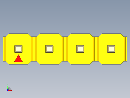 彩色公头100mil（2.54mm）系列-DS1021_yellow_1x04p_100mil_Type5_rev1.0前视缩略图
