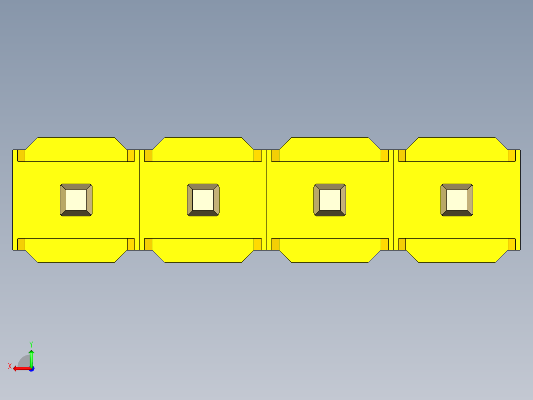 彩色公头100mil（2.54mm）系列-DS1021_yellow_1x04p_100mil_Type5_rev1.0后视图