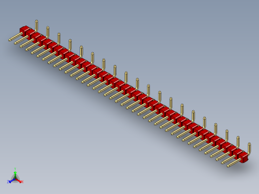 彩色公排针 100mil 2.54mm 系列-DS1022_red_40p_100mil_Type_SMT_R2_rev1.0