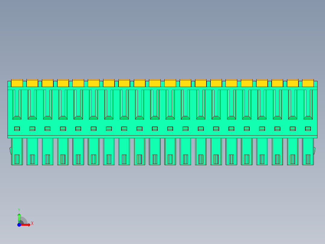 DEGSON 15EDG 系列 3.81mm 插拔式接线端子-15EDGKD-3.81-20P-14-00AH前视图